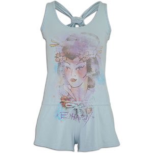 Ed Hardy Geisha Gathered Racer Romper - Womens