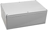 BUD Industries PN-1340 Polycarbonate NEMA 4x Box, 9-7/16 Length x 6-19/64 Width x 3-17/32 Height, Light Gray Finish