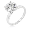 Eleganter Verlobungsring Ring mit Zirkonia Diamant, Sterling Silber