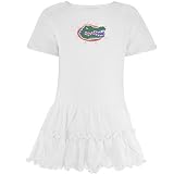 Florida Gators Infant White Ruffled Creeper Dress with crystals