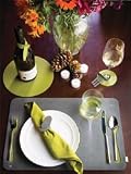 True Fabrications Felt Table Setting Placemat, Set of 2, Modern Gren/ Warm Grey