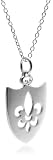  : Sterling Silver Fleur-De-Lis Pendant, 16'