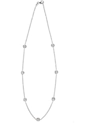 18K White Gold Diamond By The Inch Necklace 18 Inch