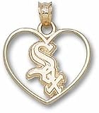 Chicago White Sox Sox Heart Pendant - Gold Plated Jewelry