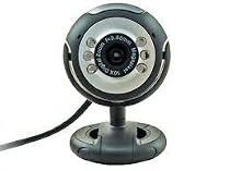 TechGearUK New 5 MegaPixel USB Webcam Camera 2011, 5G Lens, Built-in microphone, Built-in LED lights Night Vision, Driverless - WINDOWS 7 XP VISTA MAC LINUX SKYPE MSN