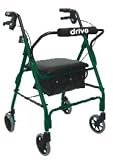 Lever Brake Deluxe Rollator - Red, Padded Seat