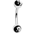 Black and White Yin Yang Eyebrow Ring