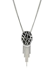 Low Luv by Erin Wasson Oval Cage and Metal Tube Fringe Pendant Necklace