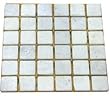 4x4 sample of 2x2 White Marble TUMBLE Mosiac Sheets on 12x12 sheet