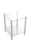 2-Tier clear glass shelving rack/side table-Matrix 2-Tier Display Glass Unit