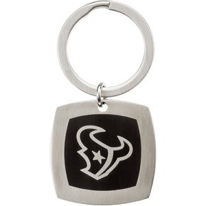 Stainless Steel and Black Enamel Houston Texans Keychain