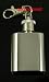 Personalised 1oz Stainless Steel Key Ring Hip Flask YOUR MESSAGE ENGRAVED FREE, Birthday, Wedding Gift