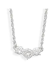 Sterling Silver 18 Inch 5mm/6mm CZ Necklace