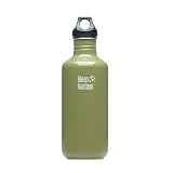 Klean Kanteen Stainless Steel Water Bottle with Poly Loop Cap (40-Ounce, Green Moss)