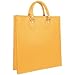 L.A.P.A. Calf Leather Large Tote Handbag w/Pouch Mustard Yellow