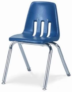 9000 Series 14" Polyethylene Classroom Glides Chair Seat Color: Blueberry, Foot Type: Nylon Base