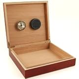 BURL CIGAR HUMIDOR 15- 20 Capacity for Travel or Home Use
