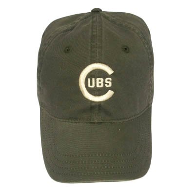MLB CHICAGO CUBS OLIVE GARMENT WASHED HAT CAP ADJ NEW