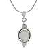 Sterling Silver Oval with White Opal Necklace