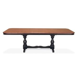 Madison Park Double Pedestal Dining Table With Butterfly Leaves Extension In Black/cherry