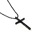 Stainless Steel Black Cross Pendant Chain Necklace for Men Women, 24 inches