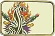 Outer Rebel Mens "Sword Flame" Metal Belt Buckle Style BU102
