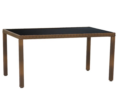 Siena Garden 499098 Tisch Bern, bi-color mocca, Glasplatte schwarz, L 150 x B 90 x H 74  c Preisvergleich