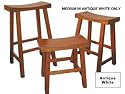 Antique White Saddle Seat Stool- 24"