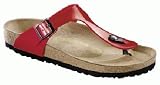 Birkenstock thongs Gizeh from Birko-Flor in Tango Red Patent with a regular insole