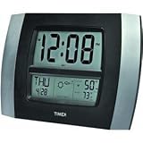 Timex 75329T Atomic Digital Wall Clock, Silver/Gray