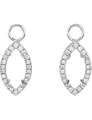 Pair 1/4 CT TW Semi 14K White Gold Diamond Earrings Dangle Semi-Mount