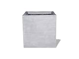 Amedeo Design ResinStone 2507-7G Modern Square Planter, 25 by 25 by 24-Inch, Lead Gray