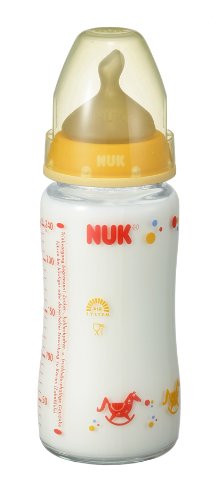 NUK プレミアムチョイスほ乳びん(ガラス製) 240ml 天然ゴムニップル 木馬OR FDNK0020202