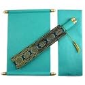Aqua Silk Handmade Invitation