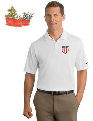 Embroidered Nike Polo Shirt with the image of: terra cotta pots w/ herbs