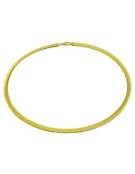 18 Karat Yellow Gold over Sterling Silver 6-mm Satin Cubetto Necklace (16 Inch)
