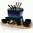 Swissmar Montblanc Meat Fondue, 15 piece, Blue