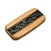 Secret Wood Snuff, Pill or Jewelry Box Cherry with Techno Inlay 4in