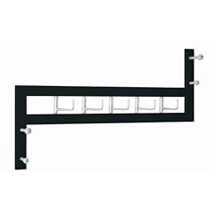 Garderobenleiste aus schwarzem Stahlrohr, Kleiderhaken chrom, Breite 60cm x Tiefe 7cm x H�he 35