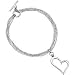 Open Heart Multi Chain T-Bar Bracelet in 925 Silver