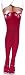 Sexy Red Opaque Thigh High Stockings with Satin Bow, Maribou puff and Bell - Fun for Valentines Day Lingerie Accessory