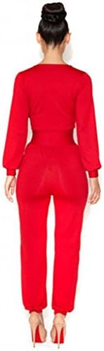 WellMiss Lady's Long Sleeve V Neck Romper Jumpsuit