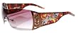 Ed Hardy Sunglasses EHS 022 Skull and Cherry Blossoms Cocoa