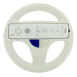 Steering Racing Wheel for Nintendo Wii Mario Cart Game (Add more realism to the Wii racing games with this attachment handle)