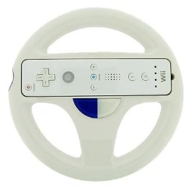 Steering Racing Wheel for Nintendo Wii Mario Cart Game (Add more realism to the Wii racing games with this attachment handle)
