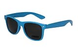 Nerd Sonnenbrille im Wayfarer Stil Retro Brille hellblau