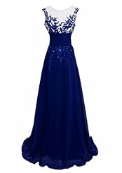 Cocktail Chiffon Sleeveless Applique Beaded Sequined Lace Evening Dress/Prom Dress/Wedding Party Dress 