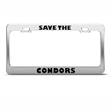 Save The Cougars Animal License Plate Frame Stainless Metal Tag Holder