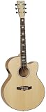 Tanglewood Super Jumbo Acoustic Guitar with Solid Spruce Top and Flame Maple Back & Sides, Natural Gloss Finish (TSJ-CE-XFM)