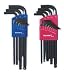 Westward 2CYC7 Ball End Hex Key Set, SAE/Metric, 22 PC